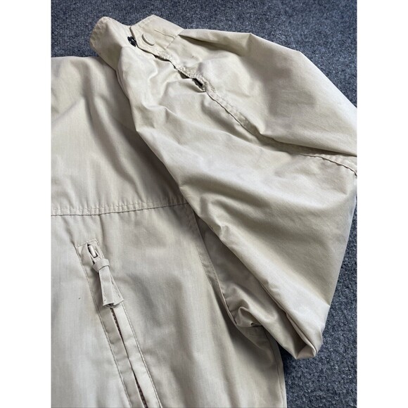 Vintage Trader Bay Chore Jacket Mens Large Beige Windbreaker Pockets Full Zip - Picture 5 of 16